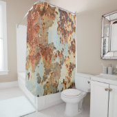 Achtergrond en textuur van het oude roestoppervlak douchegordijn (In situ)