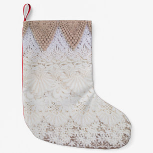 Achtergrond en textuur van loopdoek kleine kerstsok