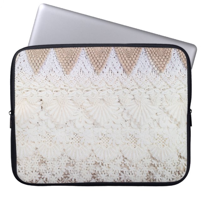 Achtergrond en textuur van loopdoek laptop sleeve (Voorkant)