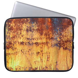 Achtergrond en textuur van oude metalen, ruw ijzer laptop sleeve