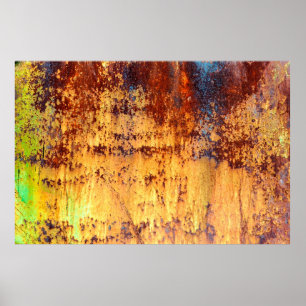 Achtergrond en textuur van oude metalen, ruw ijzer poster