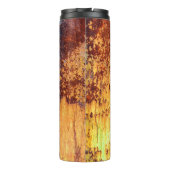 Achtergrond en textuur van oude metalen, ruw ijzer thermosbeker (Achterkant)