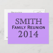 Achtergrond familiereünie Lavender Uitnodiging Briefkaart (Voorkant / Achterkant)