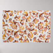  achtergrond - Floral Pattern uit 18e eeuw Poster (Voorkant)