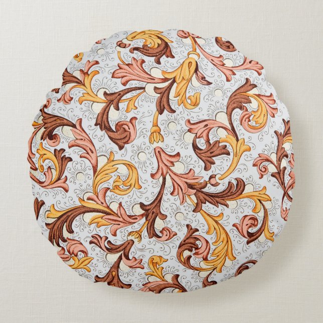  achtergrond - Floral Pattern uit 18e eeuw Rond Kussen (Voorkant)