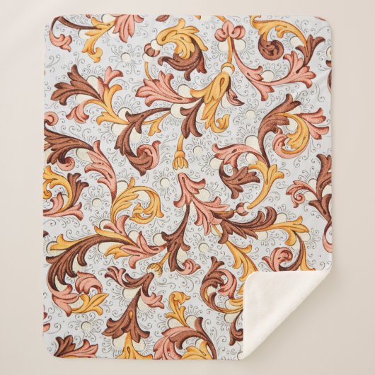  achtergrond - Floral Pattern uit 18e eeuw Sherpa Deken (Voorkant)