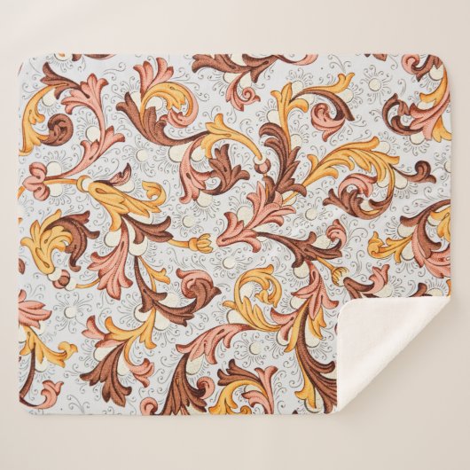  achtergrond - Floral Pattern uit 18e eeuw Sherpa Deken (Voorkant (horizontaal))