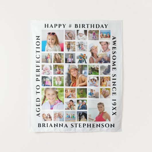 Achtergrond foto-inkuilpartij op geboortedag 33 wandkleed (Voorkant)