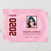 Achtergrond foto roze aankondiging (Voorkant / Achterkant)