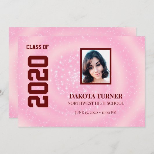 Achtergrond foto roze aankondiging (Voorkant / Achterkant)