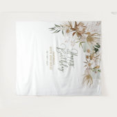 Achtergrond foto van Elegant Boho Birthday Party Wandkleed (Voorkant (horizontaal))