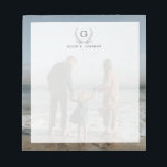 Achtergrond foto van uw familie | Aangepast monogr Notitieblok<br><div class="desc">Een aangepast notitieblok dat uw favoriete familiefoto in de achtergrond samen met een naam kenmerkt en monogram naar de bodem worstelde.</div>