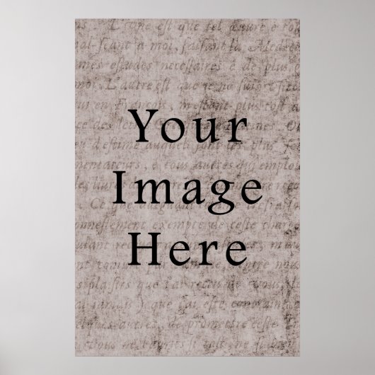 Achtergrond Frans tekstperkamentpapier Poster (Voorkant)