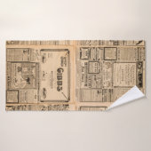 Achtergrond gebruikt papier. Oude krantenpagina me Badhanddoek (Badhanddoek)