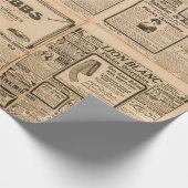 Achtergrond gebruikt papier. Oude krantenpagina me Cadeaupapier (Hoek)