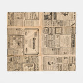 Achtergrond gebruikt papier. Oude krantenpagina me Fleece Deken (Voorkant (Horizontaal))