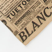 Achtergrond gebruikt papier. Oude krantenpagina me Fleece Deken (Hoek)