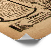 Achtergrond gebruikt papier. Oude krantenpagina me Poster (Hoek)