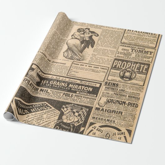 Achtergrond gebruikt papier. Oude krantenpagina's  Cadeaupapier (Uitgerold)