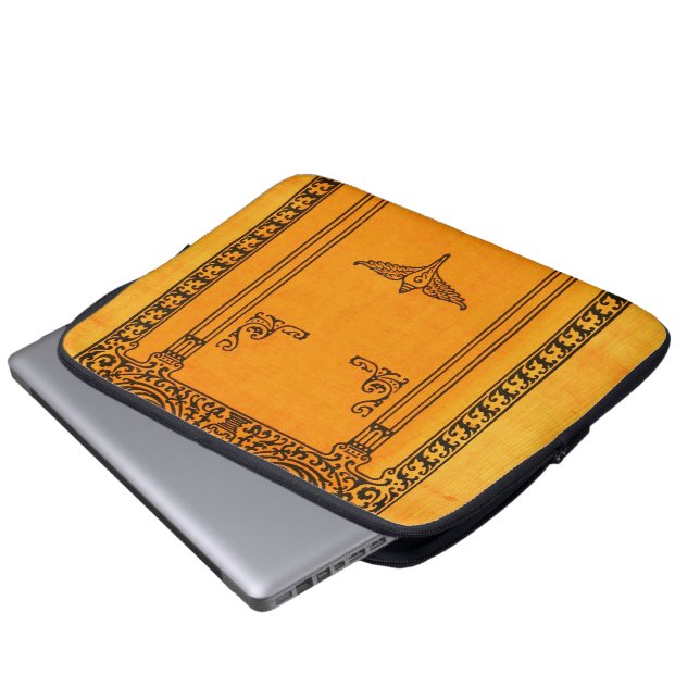 Achtergrond gegraveerd Hoesje oud boek Laptop Sleeve (Voorkant onderkant)