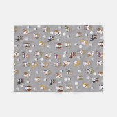 Achtergrond geïllustreerde honden fleece deken (Voorkant (Horizontaal))
