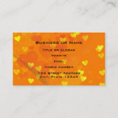 Achtergrond gele en Oranje harten Visitekaartje (Achterkant)