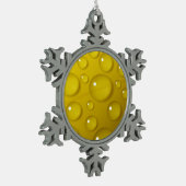 Achtergrond gele waterval tin sneeuwvlok ornament (Links)