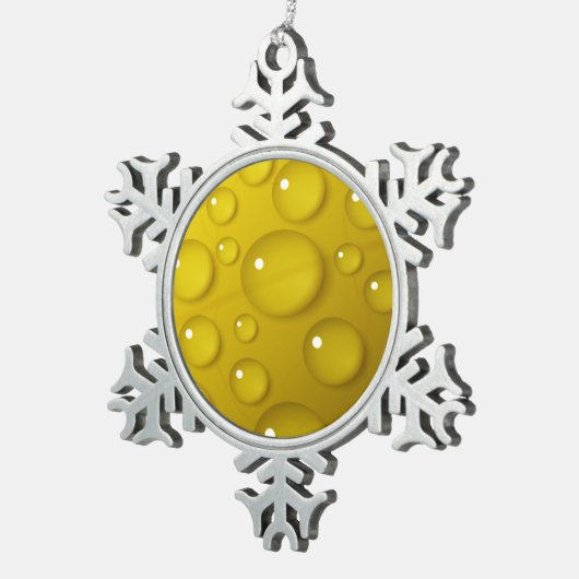 Achtergrond gele waterval tin sneeuwvlok ornament (Rechts)