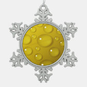 Achtergrond gele waterval tin sneeuwvlok ornament (Voorkant)