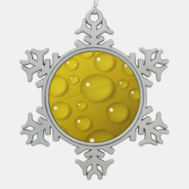 Achtergrond gele waterval tin sneeuwvlok ornament