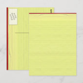 Achtergrond gelijnd schoolpapier briefkaart (Voorkant / Achterkant)