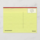 Achtergrond gelijnd schoolpapier briefkaart (Achterkant)