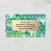 Achtergrond geometrische palmboom visitekaartje (Achterkant)