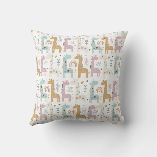 Achtergrond Giraffe en regenboog Kussen (Achterkant)