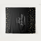 Achtergrond Gold & Black Confetti Retirement Party Wandkleed (Voorkant (horizontaal))