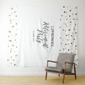 Achtergrond Gold & Black Confetti Retirement Party Wandkleed (In Situ (horizontaal))