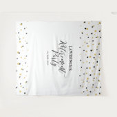 Achtergrond Gold & Black Confetti Retirement Party Wandkleed (Voorkant (horizontaal))