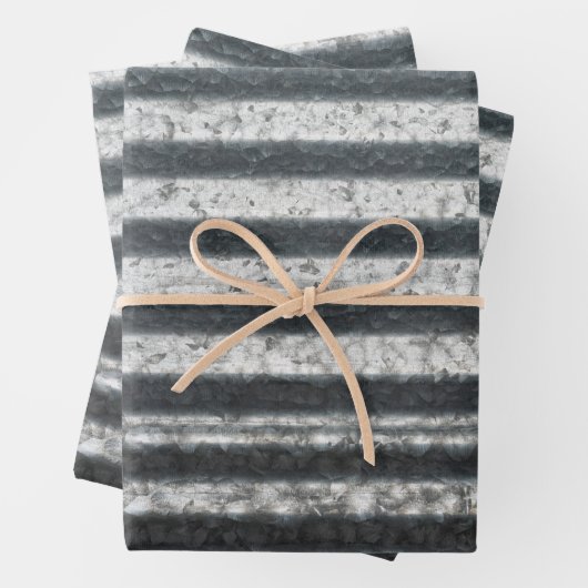 Achtergrond golfmetaal inpakpapier vel (In situ)