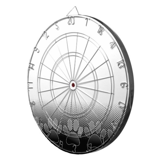 Achtergrond grijs en wit snijpad dartbord (Voorkant Rechts)