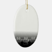 Achtergrond grijs en wit snijpad keramisch ornament (Rechts)