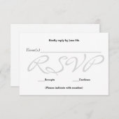 Achtergrond grijs - RSVP-opnamekaart RSVP Kaartje (Voorkant / Achterkant)