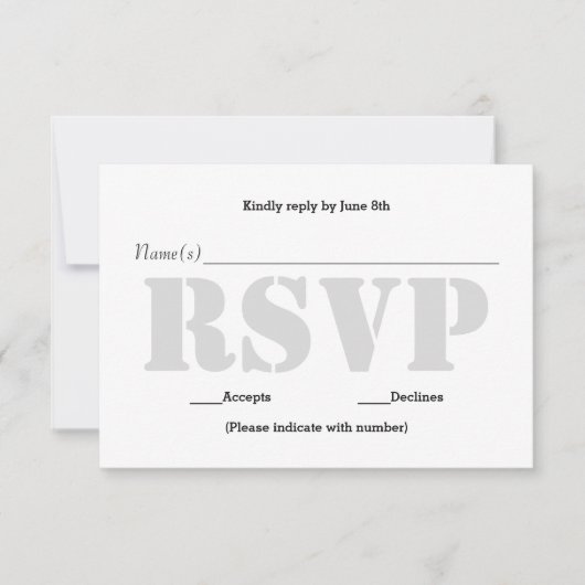 Achtergrond Grijs Sjabloon - RSVP-reactiekaart (Voorkant)