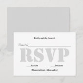 Achtergrond Grijs Sjabloon - RSVP-reactiekaart (Voorkant / Achterkant)