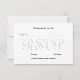 Achtergrond Grijs Typo- RSVP Ontvangst Responskaar Kaartje