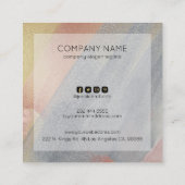 Achtergrond grijze en Roos-Gold penseel Vierkante Visitekaartje (Achterkant)