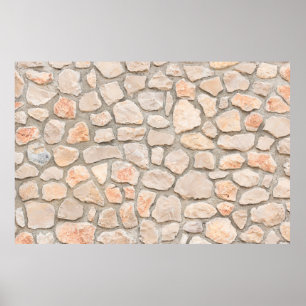 Achtergrond grijze steenwand. steen, textuur, wand poster