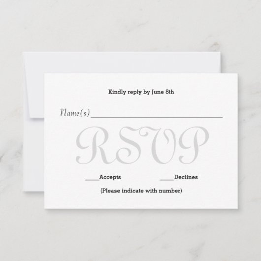 Achtergrond grijze typering — RSVP-reactiekaart vo RSVP Kaartje (Voorkant)