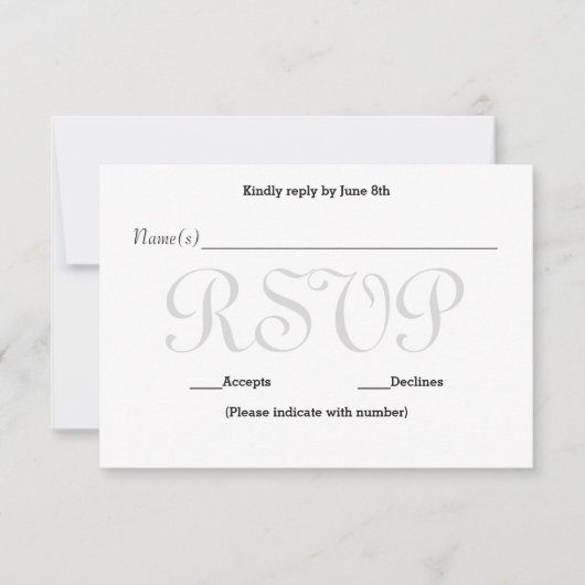 Achtergrond grijze typologie — RSVP-reactiekaart v RSVP Kaartje (Voorkant)