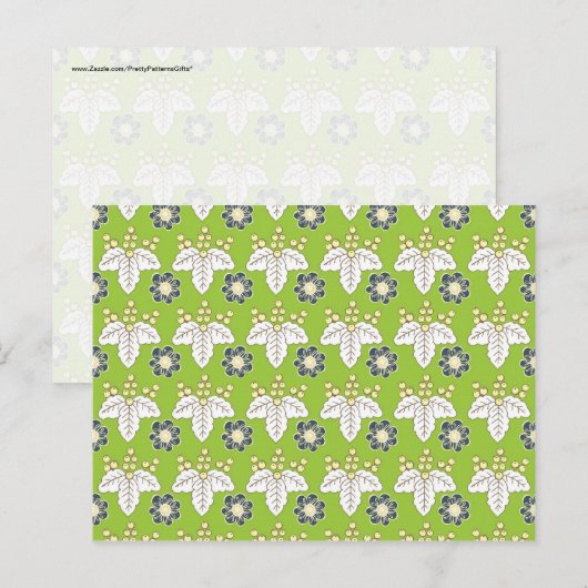 Achtergrond groen en Paars flessenlantaarn Briefkaart (Voorkant / Achterkant)