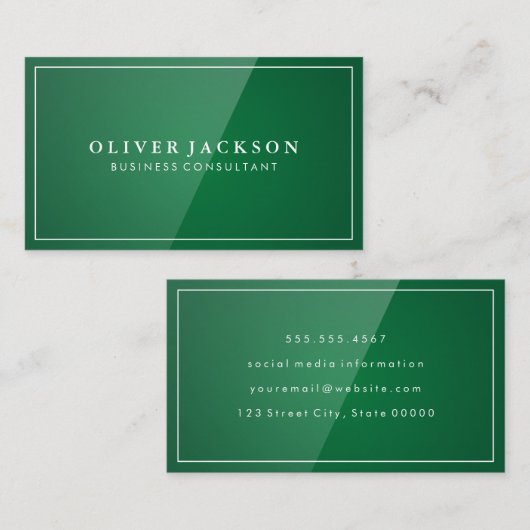 Achtergrond groen gloss visitekaartje (Voorkant / Achterkant)